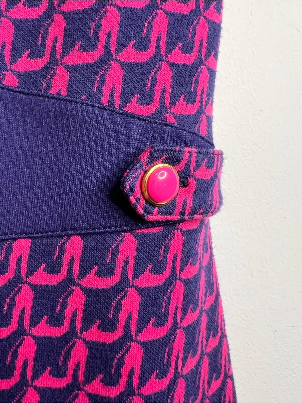 Lilly Pulitzer Pink Heel Yeah Print Knit Navy Sleeveless Dress Size Small 4/5